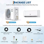 Climatiseur et Chauffage Mini Split Écoénergétique 12000/18000 BTU, 21 SEER2, Silencieux, Sans Conduit, Inverter, Compatible WiFi, 230V – Refroidit et Chauffe jusqu'à 93 m²