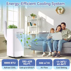 Climatiseur portable 3-en-1 de 8 000 BTU - Blanc, 1 unité, Climatiseur silencieux pour pièces de 420 pieds carrés, télécommande et kit de fenêtre inclus pour la maison/le bureau/le dortoir
