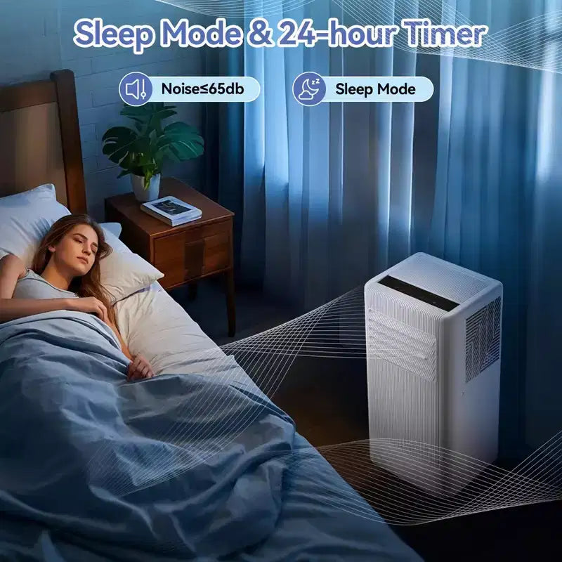 Climatiseur portable 3-en-1 de 8 000 BTU - Blanc, 1 unité, Climatiseur silencieux pour pièces de 420 pieds carrés, télécommande et kit de fenêtre inclus pour la maison/le bureau/le dortoir