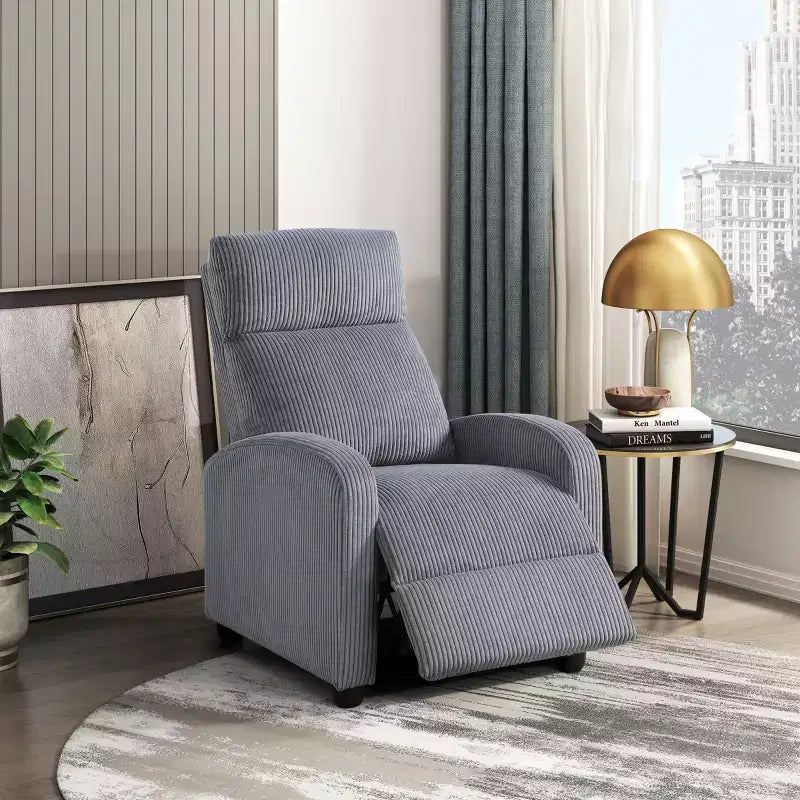 Fauteuil inclinable à dossier basculant rembourré en velours côtelé Carter contemporain GDFStudio