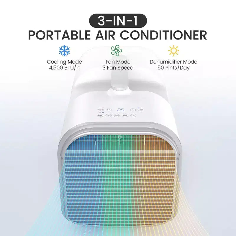 Aire Acondicionado Portátil 3 en 1 Waykar de 4500 BTU con Deshumidificador y Control Remoto para Tienda de Campaña, Camping y RV