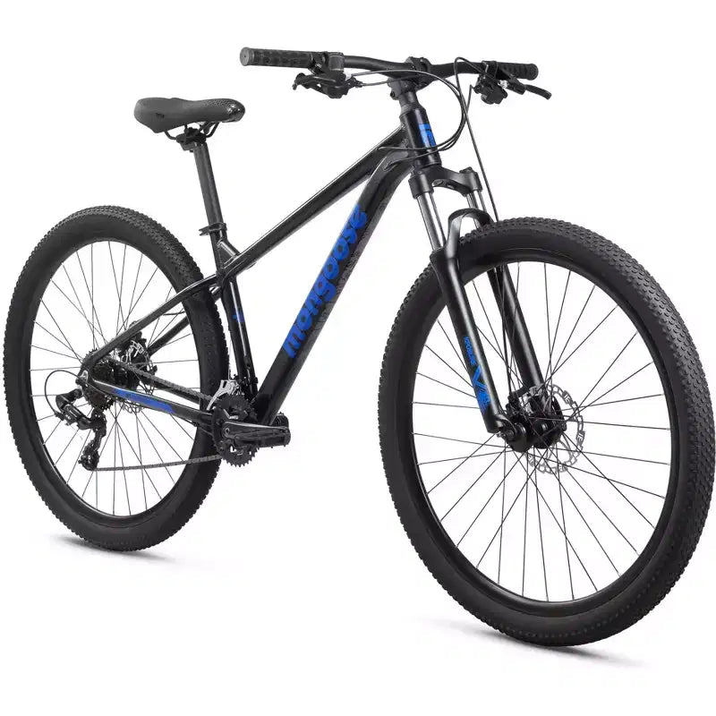 Bicicleta de montaña Mongoose Switchback Comp, ruedas de 29, 14 velocidades, horquilla de suspensión, negra