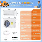 Climatiseur mini-split AMERLIFE 12 000 BTU avec pompe à chaleur, inverseur 220 V, commande Wi-Fi, couverture de 70 m²