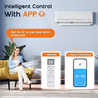 Climatiseur mini-split AMERLIFE 12 000 BTU avec pompe à chaleur, inverseur 220 V, commande Wi-Fi, couverture de 70 m²