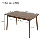 GDFStudio Matei Modern Wooden Rectangular Dining Table with Rounded Corners