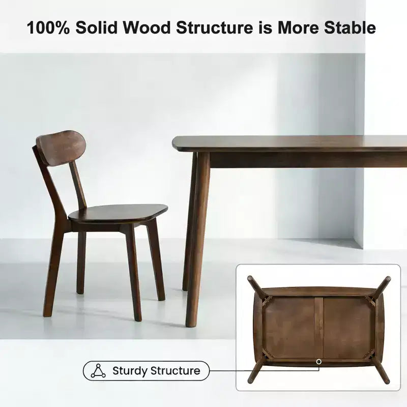 GDFStudio Matei Modern Wooden Rectangular Dining Table with Rounded Corners