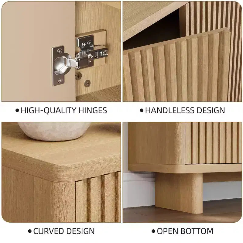 5-Tier Shoe Cabinet with Fluted Door, Entryway Shoe Storage Organizer with 4 Adjustable Shelves, Narrow Freestanding