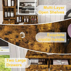 GDFStudio Sneha Modern Wooden Vanity Desk with Adjustable LED Light, Mirror and 1 Dressing Chair