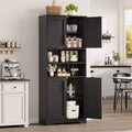 67Farmhouse Tall Storage Cabinet with Glass Doors,Adjustable Shelves Drawer,Anti-Tip Freestanding Pantry Cabinet for Bathroom Kitchen Living Room