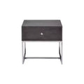 HomeRoots 22 Chrome And Gray Oak Manufactured Wood Rectangular End Table With Drawer
