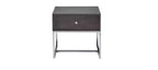 HomeRoots 22 Chrome And Gray Oak Manufactured Wood Rectangular End Table With Drawer