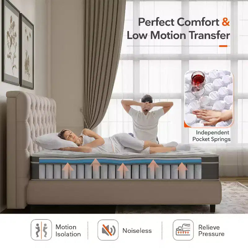 Sweetnight 10/12 inch Cooling Gel Memory Foam Mattress Hybrid Mattress,Medium Firm and Pillow top