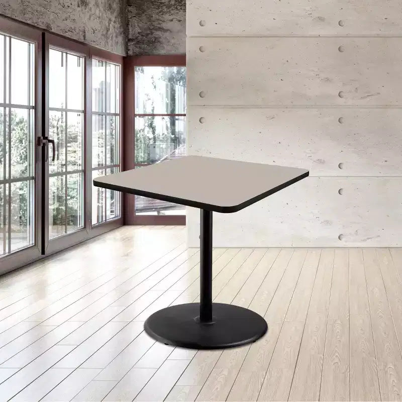 Mesa de comedor cuadrada Hampden Furnishings, colección Bennet, 36", negro/nebulosa gris