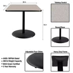 Mesa de comedor cuadrada Hampden Furnishings, colección Bennet, 36", negro/nebulosa gris