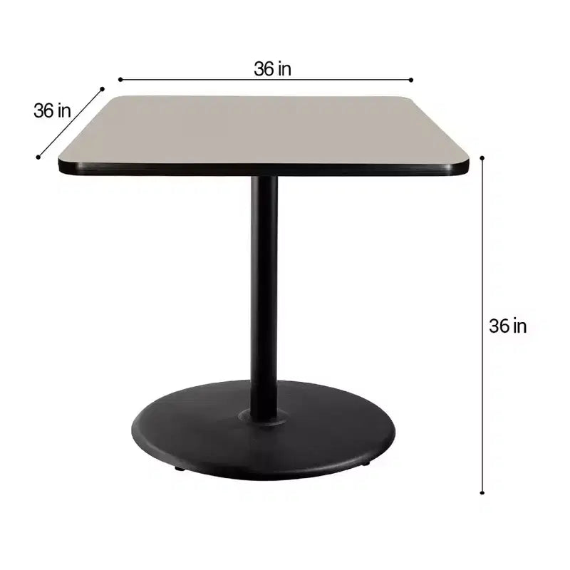Mesa de comedor cuadrada Hampden Furnishings, colección Bennet, 36", negro/nebulosa gris