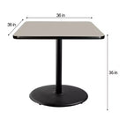 Mesa de comedor cuadrada Hampden Furnishings, colección Bennet, 36", negro/nebulosa gris