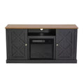 Electric Fireplace and TV Stand for TVs up to 60" Gray - Home Essentials: MDF Wood Composite, Nickel Hardware