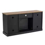 Electric Fireplace and TV Stand for TVs up to 60" Gray - Home Essentials: MDF Wood Composite, Nickel Hardware