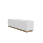 Mueble para TV Nexera Nauraa para televisores de hasta 80" Blanco: Consola moderna con estantes ajustables y gestión de cables