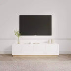Mueble para TV Nexera Nauraa para televisores de hasta 80" Blanco: Consola moderna con estantes ajustables y gestión de cables