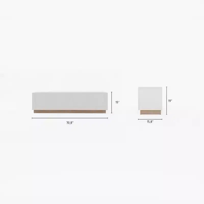 Mueble para TV Nexera Nauraa para televisores de hasta 80" Blanco: Consola moderna con estantes ajustables y gestión de cables