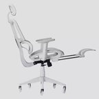 Silla de juego Airflex2 de malla con reposapiés blanca - Techni Sport: Inclinación sincronizada, capacidad de 124,7 kg, diseño ergonómico