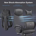 GTRACING Silla Gaming Silla de Oficina de Malla Ergonómica Reclinable con Reposapiés Negra