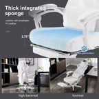 Silla Gamer GTRACING Silla de ordenador de malla Reclinable ergonómica con reposapiés Blanca