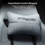 Silla gaming GTRACING con reposapiés, silla de oficina reclinable ergonómica con soporte lumbar, azul