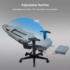 Silla gaming GTRACING con reposapiés, silla de oficina reclinable ergonómica con soporte lumbar, azul