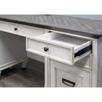 Hartford Credenza White - Martin Furniture: Executive Office Furniture with Enclosed Storage, Metal Hardware