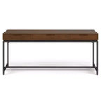 Escritorio de madera maciza WyndenHall Devlin Mid-Century con cajones, chapado de nogal