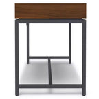 Escritorio de madera maciza WyndenHall Devlin Mid-Century con cajones, chapado de nogal