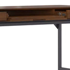 Escritorio de madera maciza WyndenHall Devlin Mid-Century con cajones, chapado de nogal