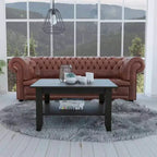 Mesa de centro Trieste Negra - Boahaus: Diseño moderno minimalista, superficie de 80 x 70 cm, estante inferior
