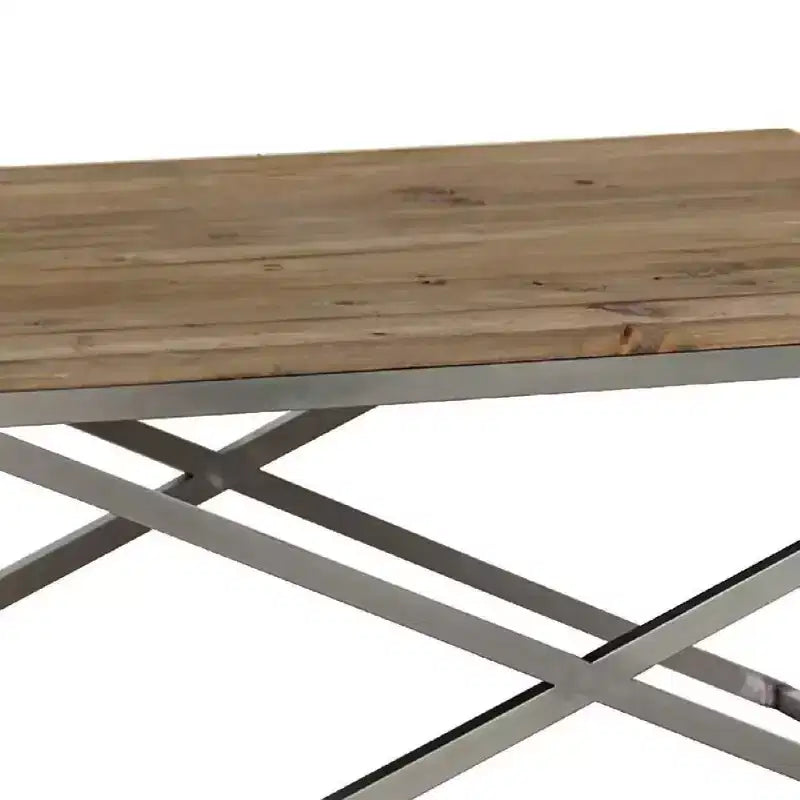 Table basse rectangulaire en bois et métal Boraam Savannah 39,5 po, naturelle