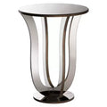 Kylie Modern and Contemporary Mirrored Side Table: Pedestal Base, Fully Assembled - Baxton Studio