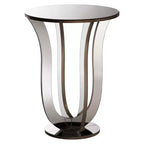 Kylie Modern and Contemporary Mirrored Side Table: Pedestal Base, Fully Assembled - Baxton Studio