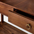 Mesa de consola Nephi con dos cajones de chapa de madera nogal marrón - Threshold™ diseñada con Studio McGee