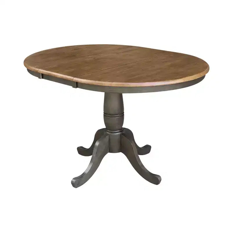Table à manger extensible ronde 36 International Concepts avec ensemble de 4 chaises à dossier en X