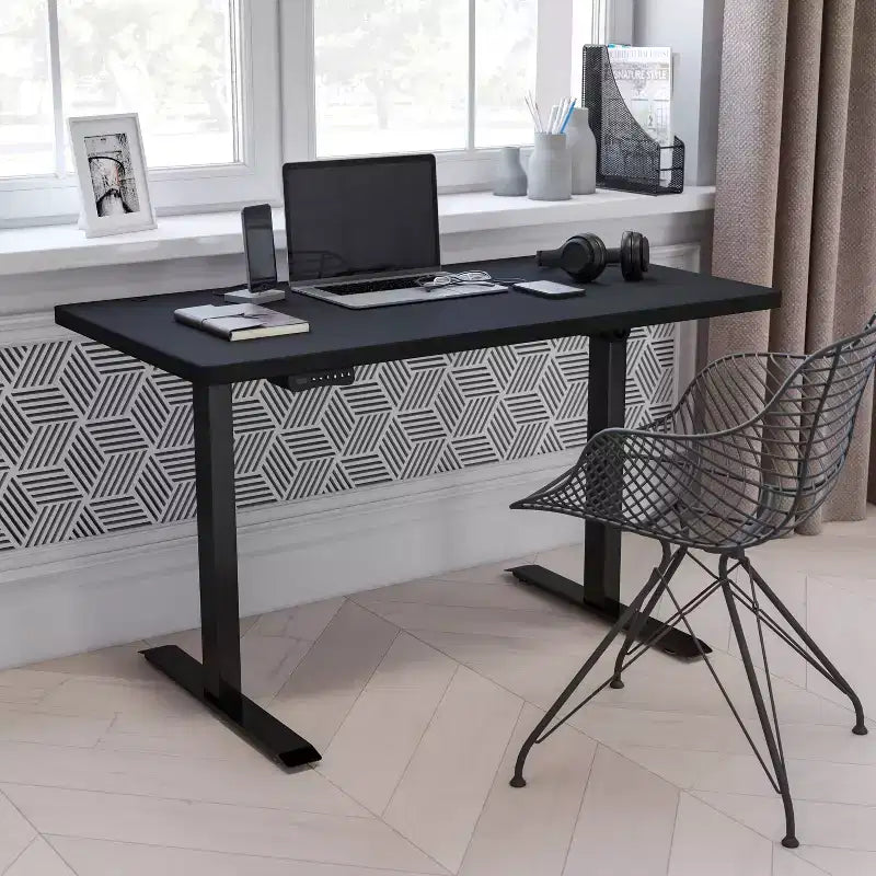 Bureau réglable en hauteur électrique Flash Furniture - Plateau de table 48 de large - 24 de profondeur
