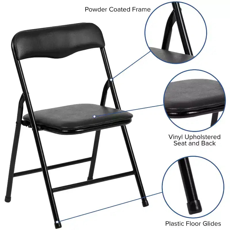 Emma and Oliver Kids 3 Piece Folding Table and Chair Set - Kids Activity Table Set