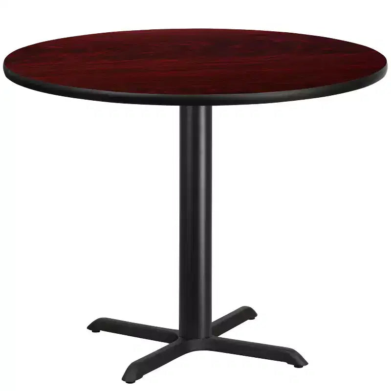 Dessus de table rond en stratifié Emma et Oliver 42 avec base de table hauteur 33x33