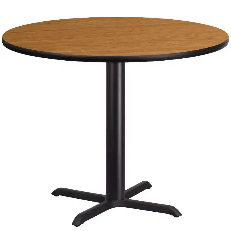 Dessus de table rond en stratifié Emma et Oliver 42 avec base de table hauteur 33x33
