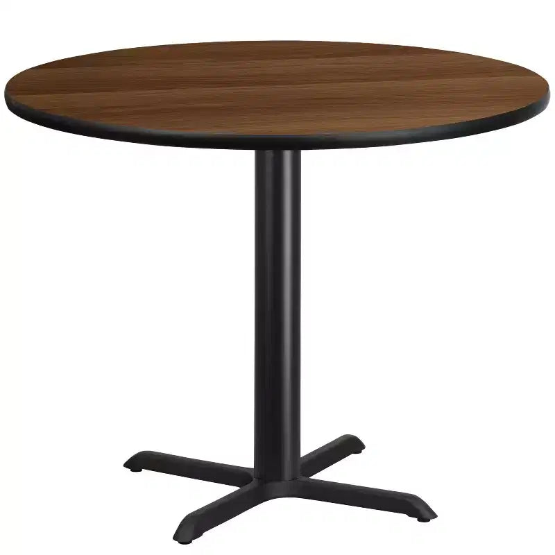 Dessus de table rond en stratifié Emma et Oliver 42 avec base de table hauteur 33x33