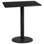 Emma and Oliver 30x42 Rectangular Laminate Bar Table with 24 Round Base