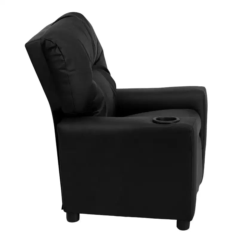 Emma and Oliver Contemporary Kids Recliner with Cup Holder