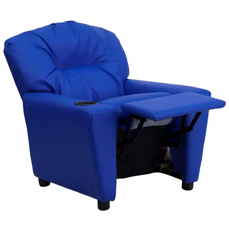 Emma and Oliver Contemporary Kids Recliner with Cup Holder