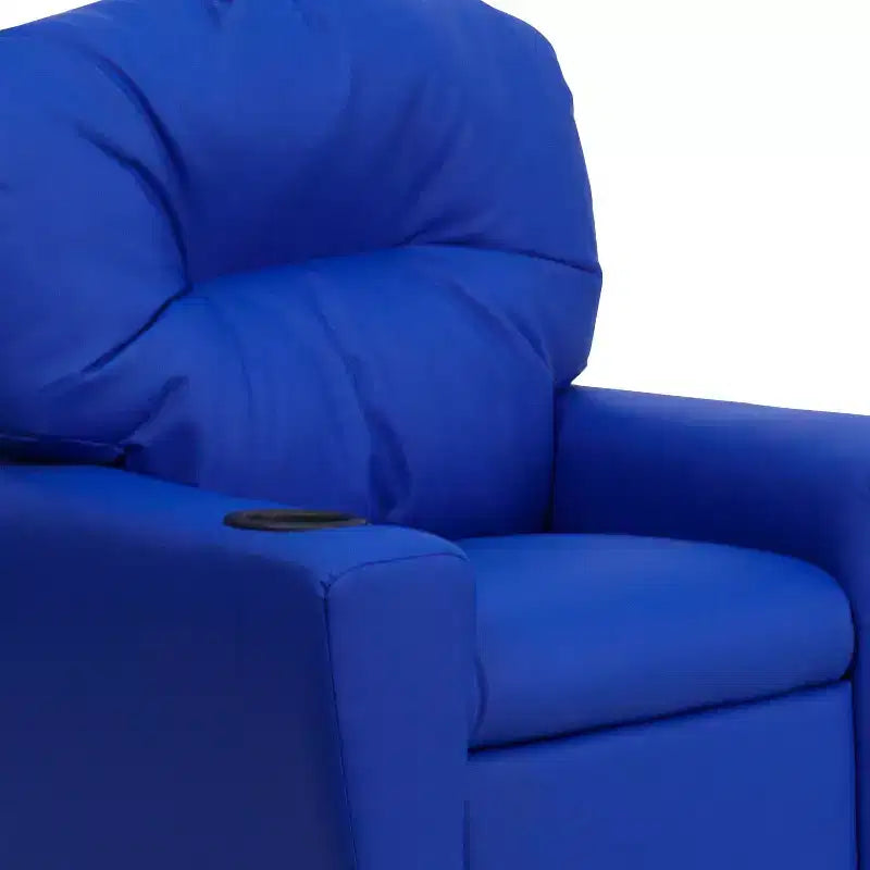 Emma and Oliver Contemporary Kids Recliner with Cup Holder