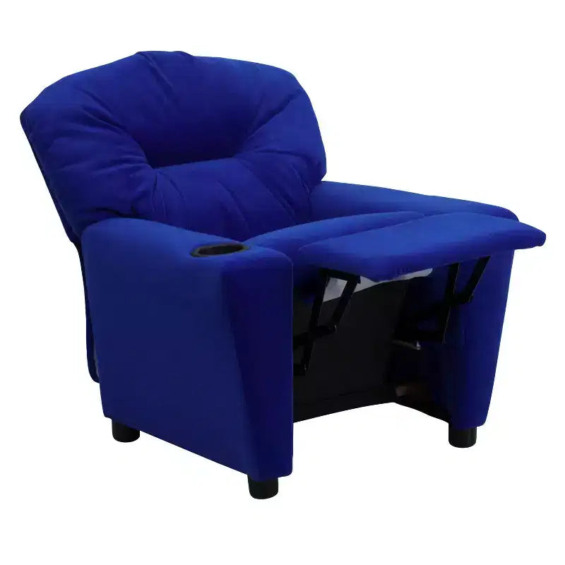 Emma and Oliver Contemporary Kids Recliner with Cup Holder